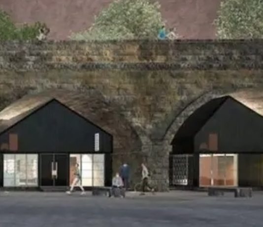 為歷史悠久的鐵路拱門規劃商店 為歷史悠久的鐵路拱門規劃商店