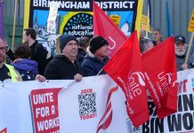 伯明翰垃圾工罷工 引全國工會聲援 伯明翰垃圾工罷工 引全國工會聲援
