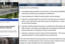 BN(O)簽證維持5年永居 表明不受新政策影響 BN(O)簽證維持5年永居 表明不受新政策影響