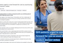 英住院醫生罷工五日 衛生大臣譴責工會 英住院醫生罷工五日 衛生大臣譴責工會